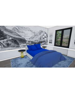 Protector de colchón anti-alérgico, Azul Cobalto