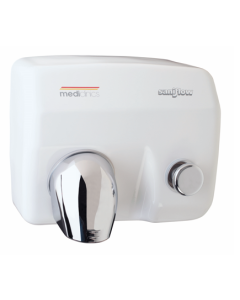 Secador de manos blanco con botón