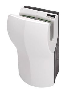 Secador de manos con manos dentro blanco automático