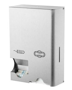 Dispensador de compresas y tampones pequeño de acero inoxidable