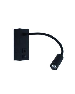 Lámpara de pared USB LED negra