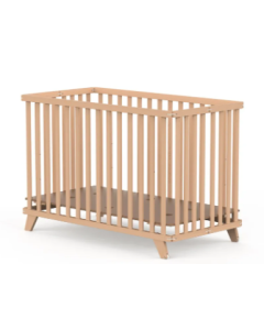 Cuna de madera 60x120, plegable - natural
