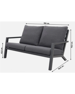 Sofá Margriet de 2 plazas – Antracita