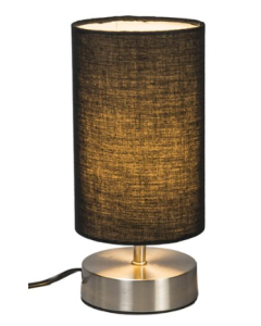 Lámpara de mesa con base de acero negra