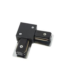 Conector en L para riel de 1 fase negro