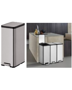 Cesto de pedal 45 litros RVS, acoplable