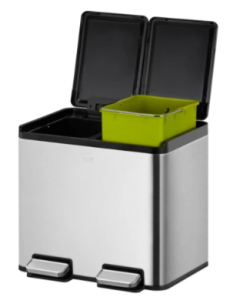 Papelera de reciclaje dividida 15+15 litros