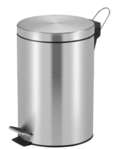 Cubo de pedal redondo, RVS, 20 litros