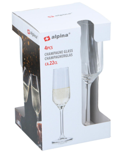Champagneglazen a 4 stuks, 220ML