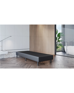 Boxspring dura antracita look cuero 90x200 incl. pata