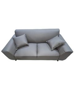 BP banco Tijn, 3 plazas, cuero sintético gris oscuro - ignífugo