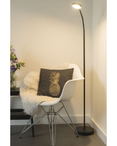 Lámpara de pie moderna negra con LED ajustable