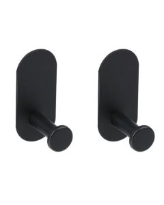 Handdoek haak zwart plak