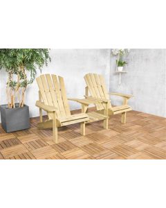 Banco de jardín - 2 personas - Natural