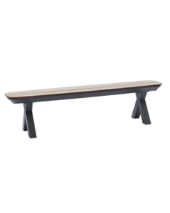 Banco de jardín Aster aspecto madera 182 cm de ancho