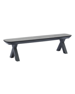 Banco de jardín Aster de aspecto madera antracita de 182 cm de ancho