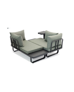 Set de salón multifuncional Chrysant con cojines verdes