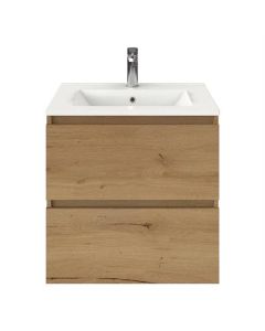 BP mueble de baño sin tiradores, roble natural, 60 x 46 cm