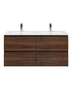 BP mueble de baño 4 cajones, nuez, doble 120 x 46 cm