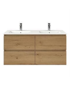 Mueble de baño BP 4 cajones, roble natural, doble, 120 x 46 cm