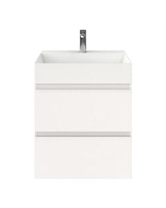 BP mueble de baño con fregadero profundo, blanco alto brillo, 60 x 46 cm