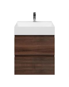BP mueble de baño con lavabo profundo, nuez, 60 x 46 cm