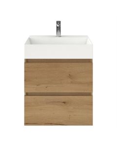 BP mueble de baño con fregadero profundo, roble natural, 60 x 46 cm