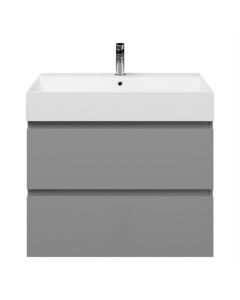 BP mueble de baño con fregadero profundo, gris claro, 80 x 46 cm