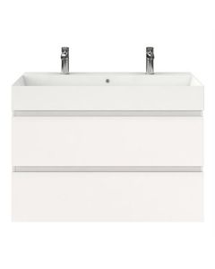 Mueble de baño BP con lavabo profundo, blanco brillante, 100 x 46 cm