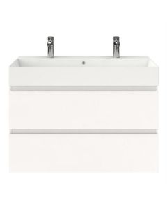 BP mueble de baño con lavabo profundo, blanco mate, 100 x 46 cm