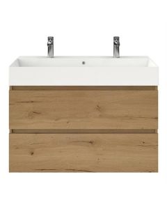 BP mueble de baño con lavabo profundo, roble natural, 100 x 46 cm