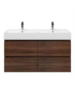 BP mueble de baño 4 cajones, nogal, 120 x 46 cm