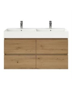 BP mueble de baño 4 cajones, roble natural, 120 x 46 cm