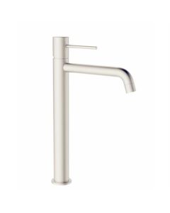 Grifo de lavabo BP elevado, acero inoxidable esmerilado