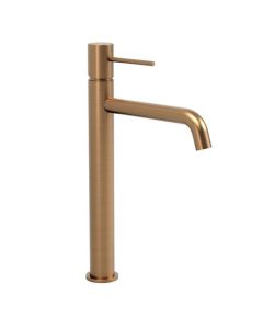 Grifo de lavabo BP alto, cobre cepillado