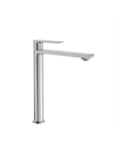 Grifo de lavabo BP elevado, acero inoxidable peinado, clásico