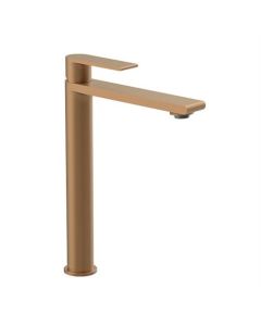 Grifo de lavabo BP elevado, cobre cepillado, clásico