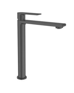 Grifo de lavabo BP elevado, gunmetal oscuro, salida fija