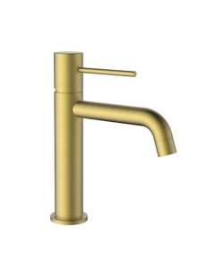 Grifo de lavabo dorado pulido, salida fija