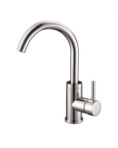 Grifo de lavabo color cromo con salida giratoria