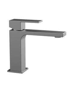 Grifo de lavabo con salida fija plana, gunmetal luz