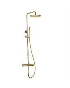 Conjunto de ducha de lluvia BP, grifo termostático, dorado cepillado