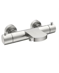 Grifo de bañera termostático BP, cooltouch, aspecto de acero inoxidable, redondo