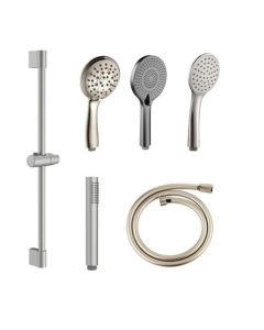 Juego de ducha BP de acero inoxidable cepillado