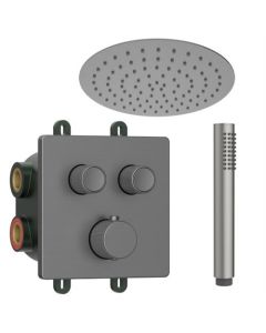 BP ducha de lluvia empotrada gunmetal gris claro