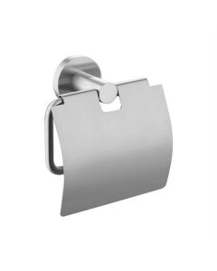 BP soporte para papel higiénico con tapa, acero inoxidable cepillado