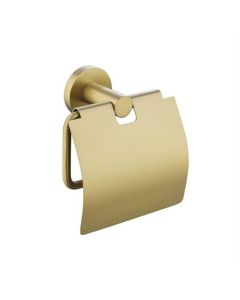 BP soporte para papel higiénico con tapa, dorado cepillado
