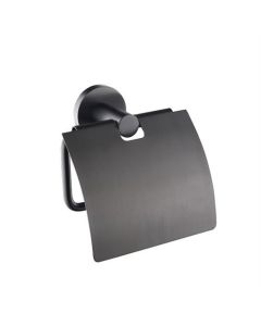 BP soporte para rollo de papel higiénico con tapa, gunmetal gris claro