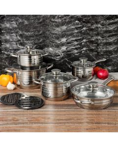 Juego de ollas de 12 piezas con 5 cacerolas