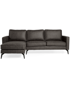 Sofá Esquinero Lindsey de microfibra antracita lado izquierdo